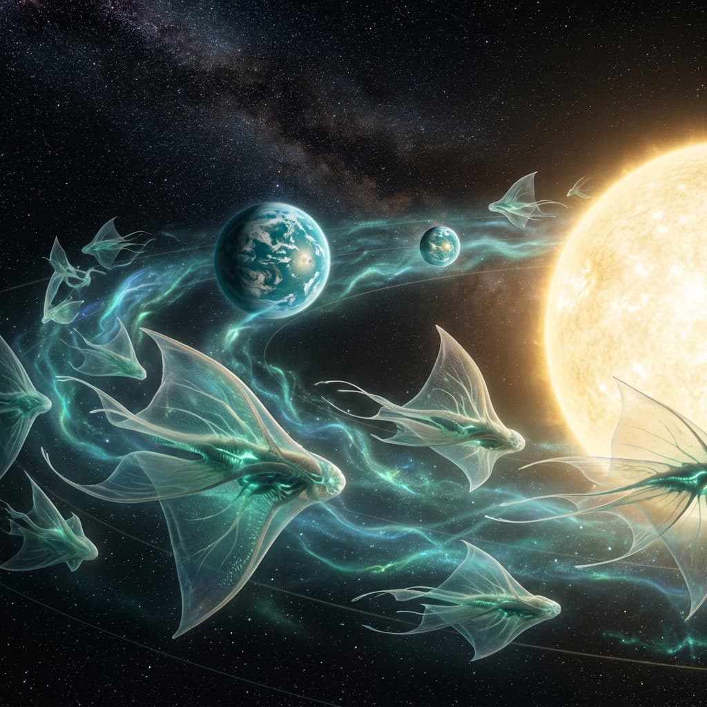 Orbital Veilwater and Heliophyte Swarms