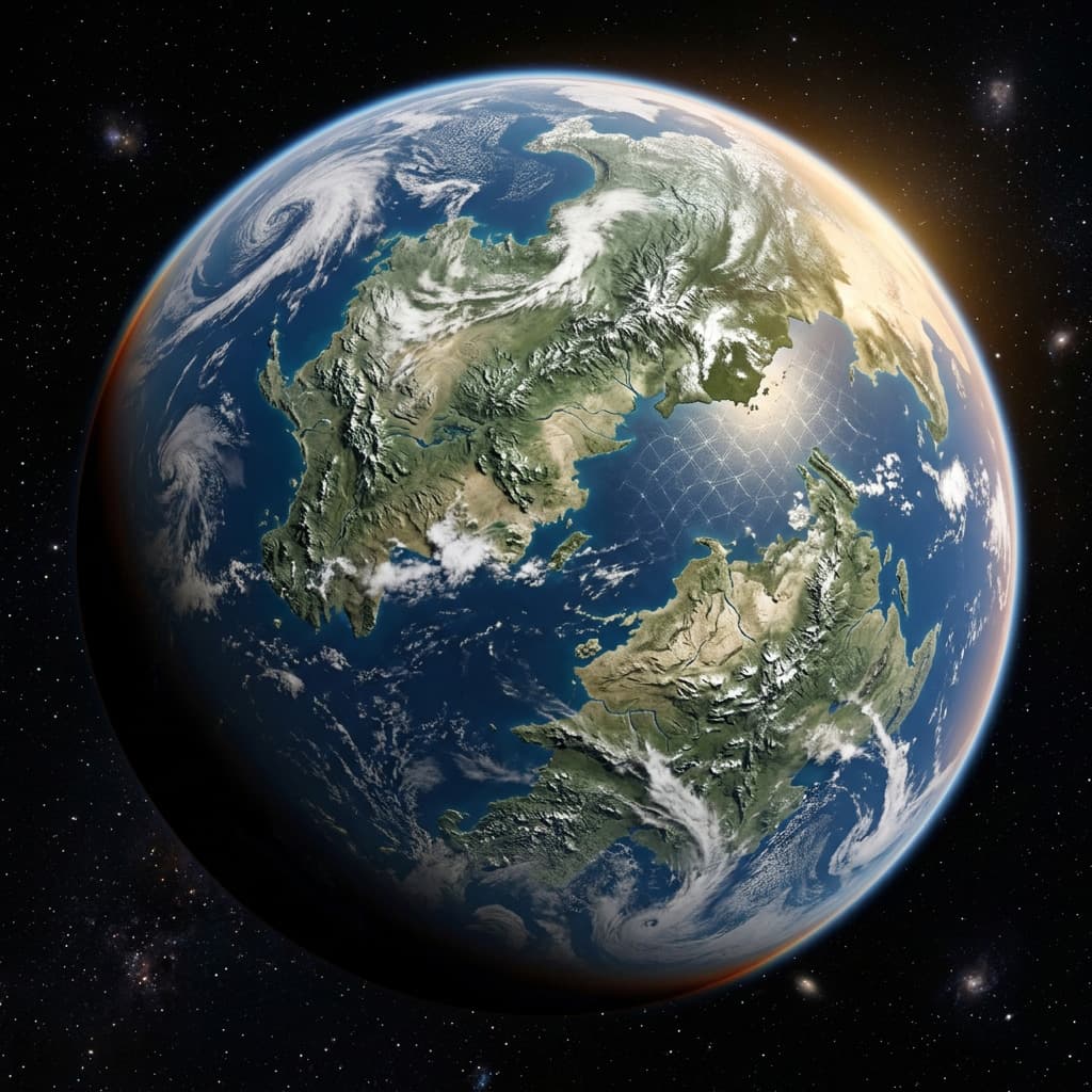 Vaenoth Prime from orbit — the Unique Biosphere World UBW-1