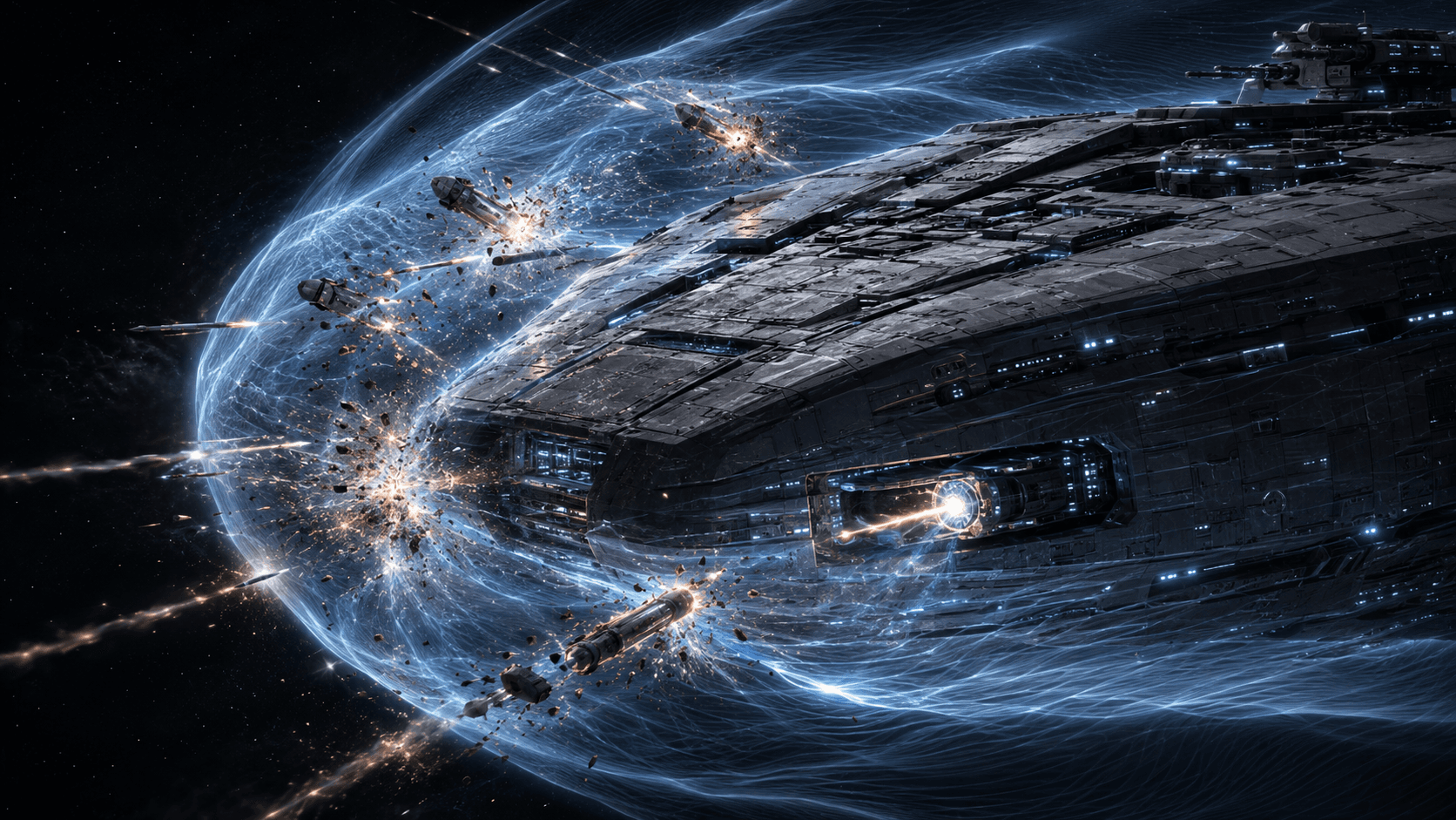 Defensive envelope reacting to hypervelocity projectile impact.